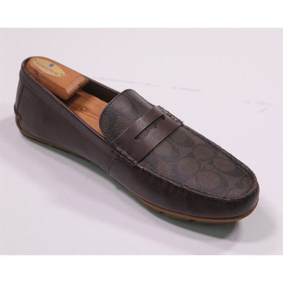 Coach Men's Mott Driver Brown Monogram Loafers Leather US 11 D Eu 44.5 - Picture 7 of 11